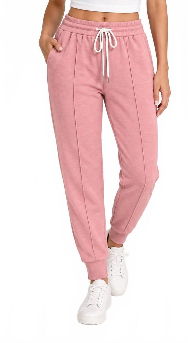 NEW ZENANA pure comfort jogger sweatpants in dusty rose